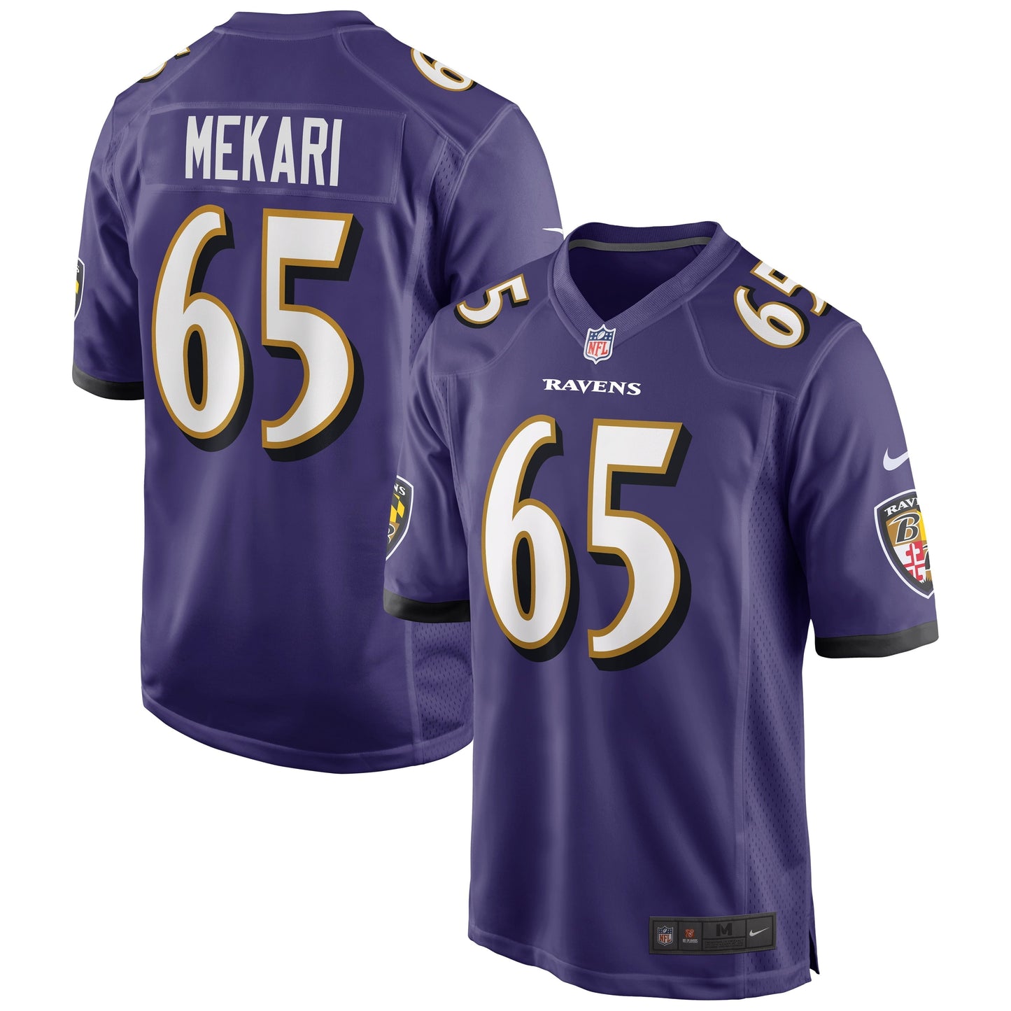 Men's Nike Patrick Mekari Purple Baltimore Ravens Game Player Jersey