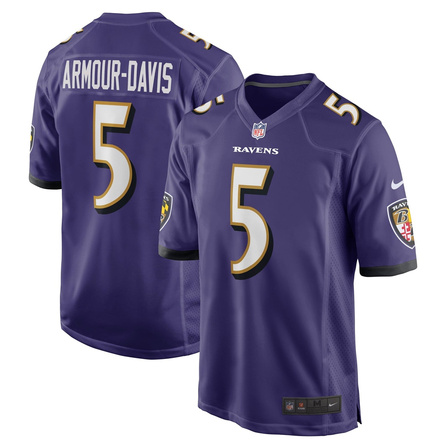 Men's Nike Jalyn Armour-Davis Purple Baltimore Ravens Game Player Jersey